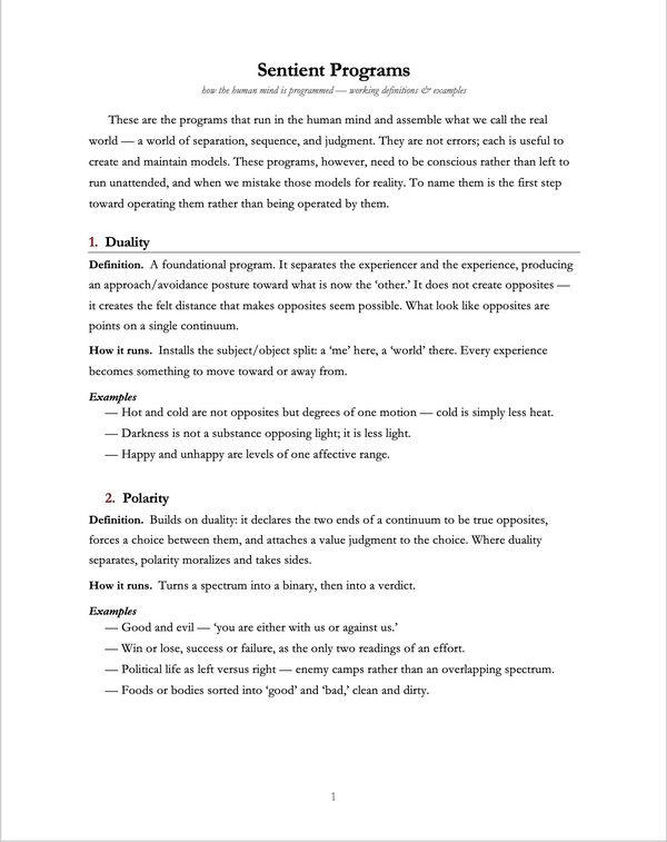 Sentient Programs — how the human mind is programmed, Bruce Magnotti