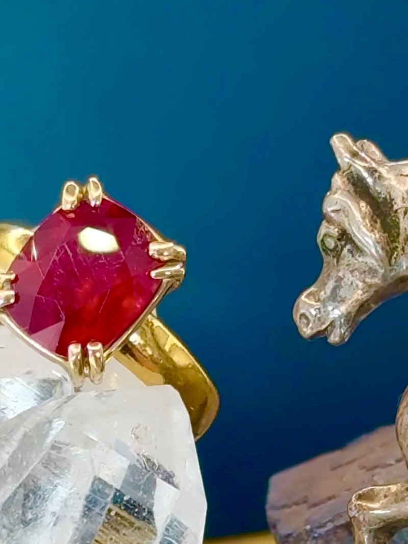 Power Ring — ruby in gold